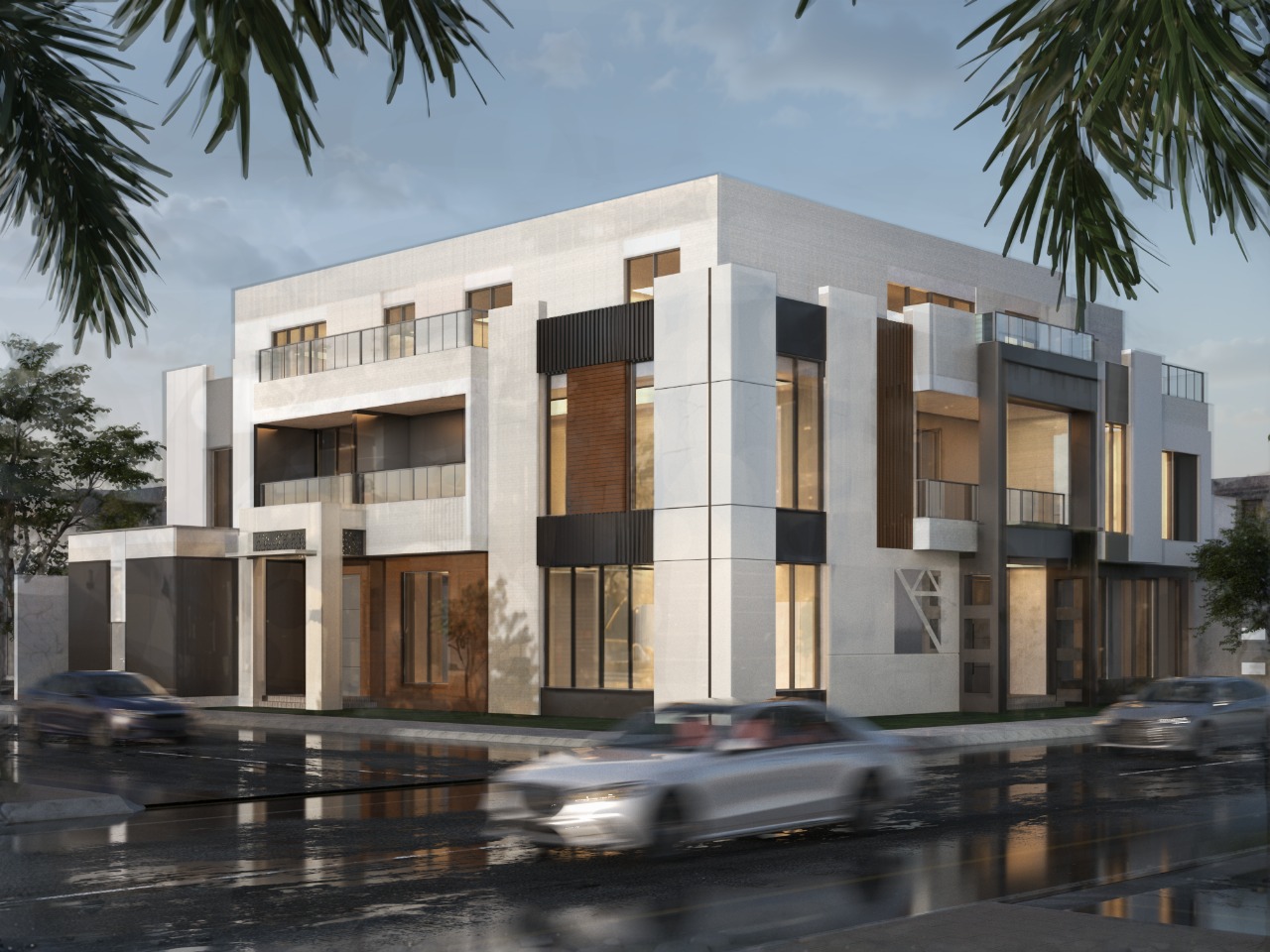 فيلا سكنية بتصميم مودرن بخامات حجر الرياض ولمسات عصرية متباينة - Image 1