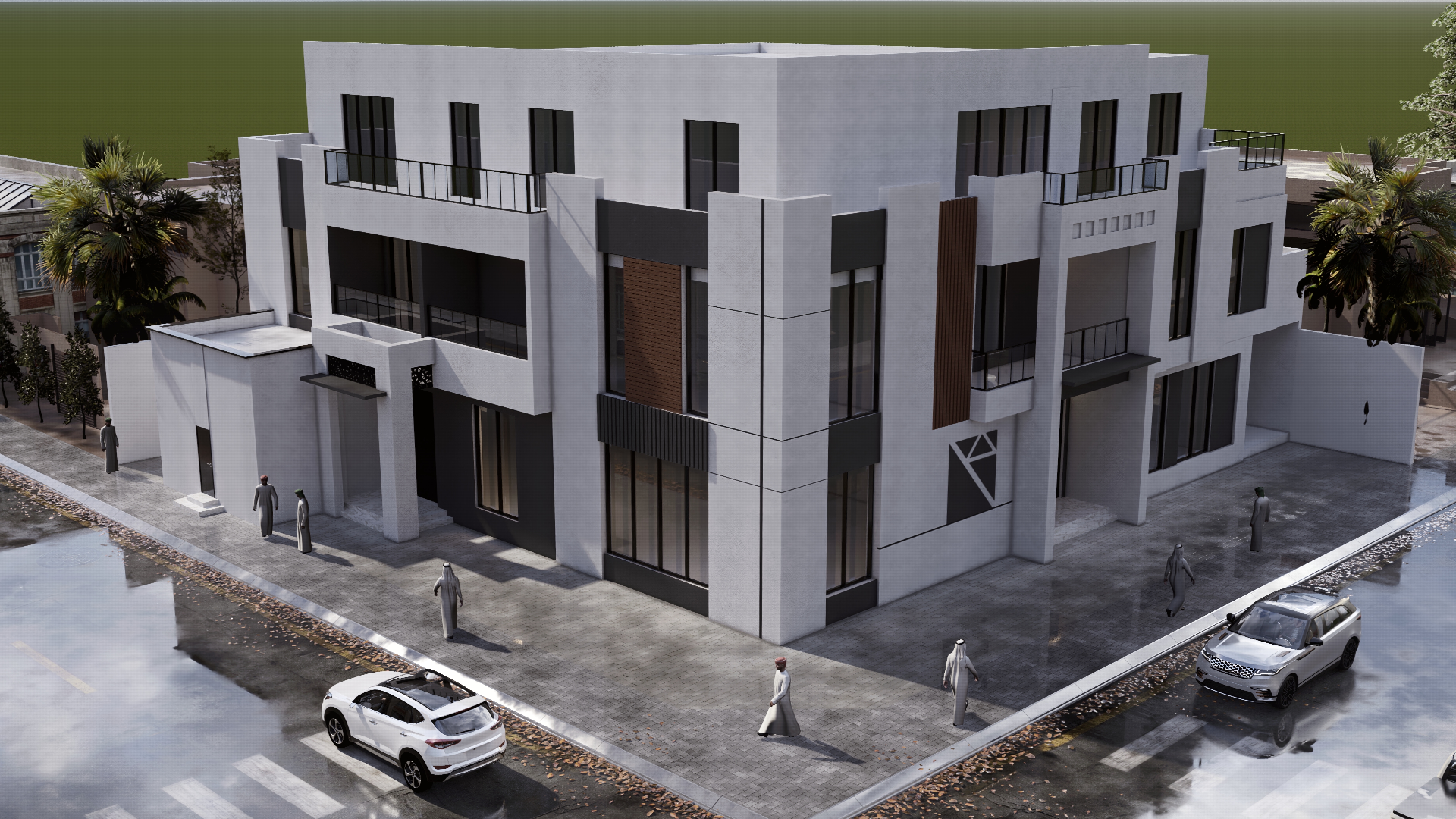 فيلا سكنية بتصميم مودرن بخامات حجر الرياض ولمسات عصرية متباينة - Image 4